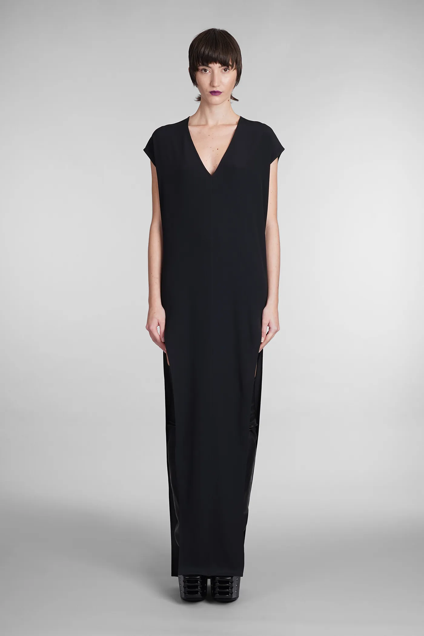 Abito Arrowhead gown in acetato Nero