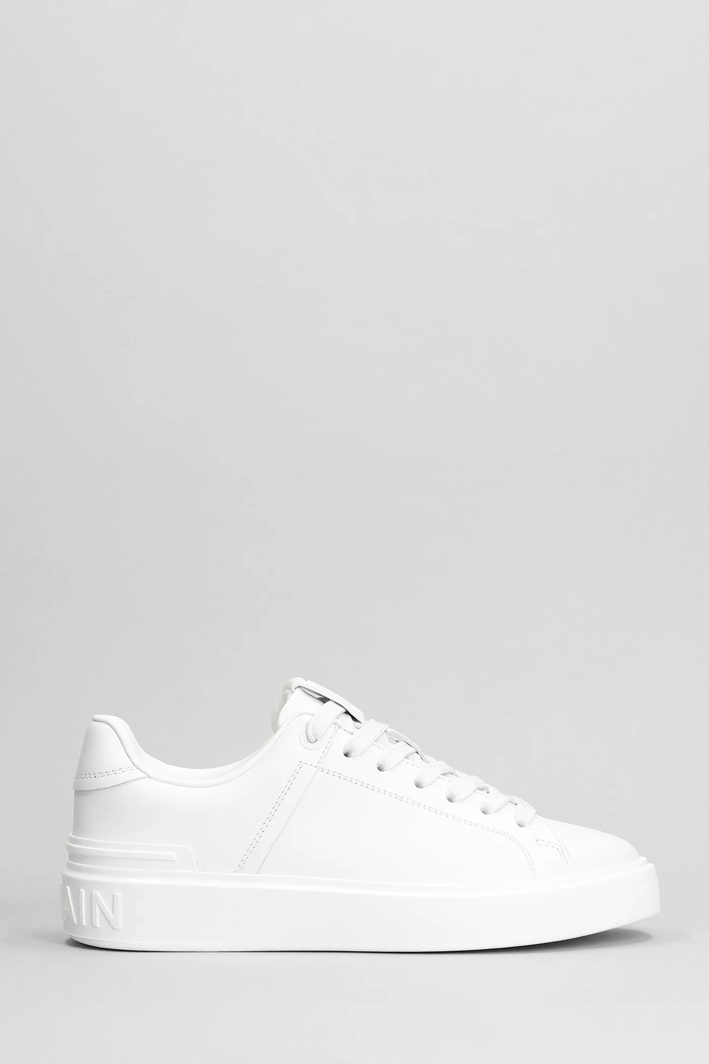 Sneakers B court in Pelle Bianca