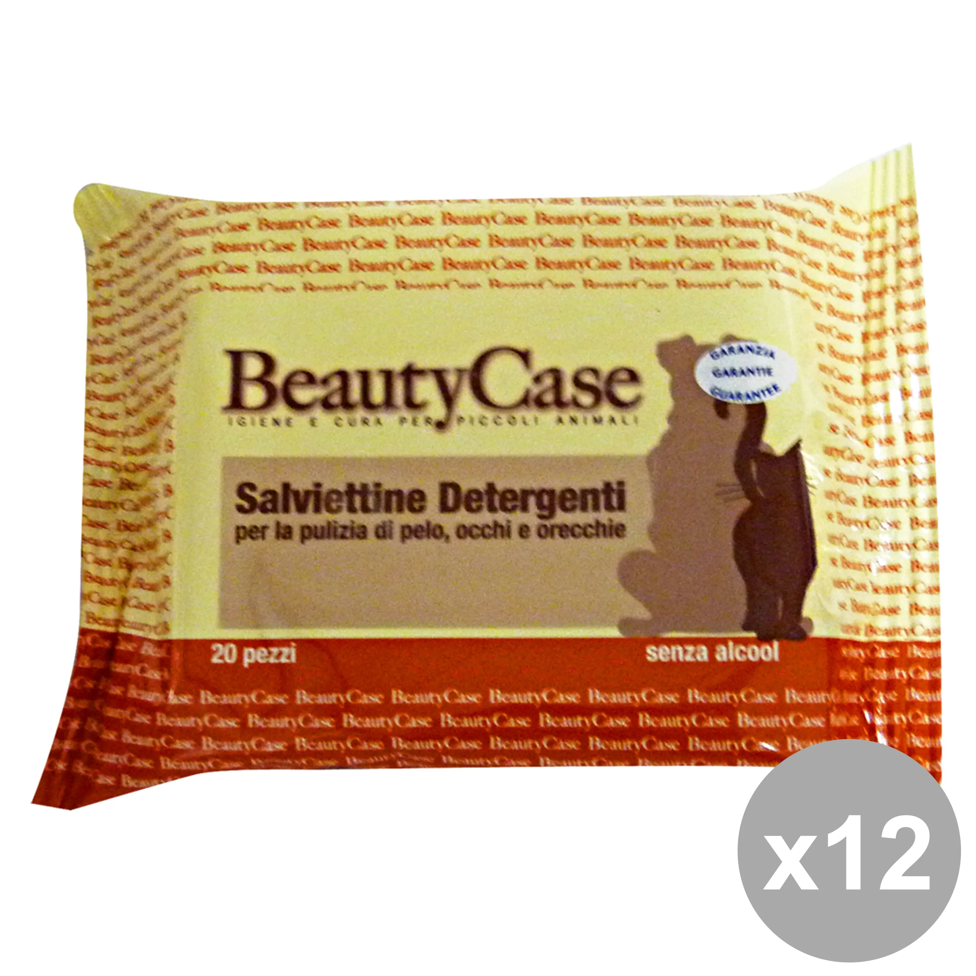 "Set 12 BEAUTY CASE Salviette DETER.ANIMALI X 20 Pezzi Articoli per animali"