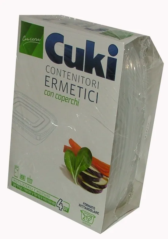 "Contenit.plast.freezer-forno rettang.X 4 pz. cuky - Vaschette per alimenti"