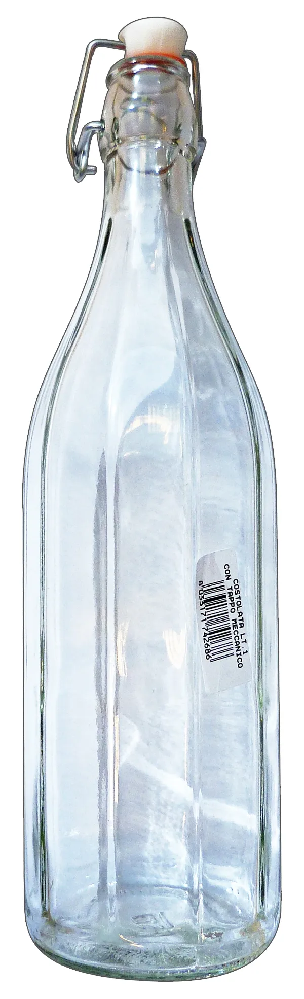 "Bottiglia in vetro 1000 cc. con tappo automatico"
