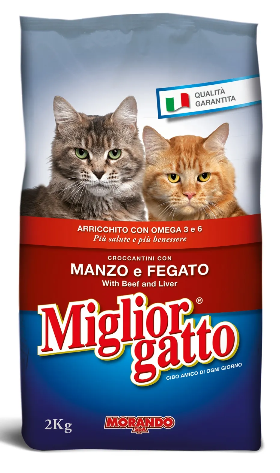 "MIGLIOR GATTO 2Kg.Secco Manzo/Fegato - Cibo Per Gatti"