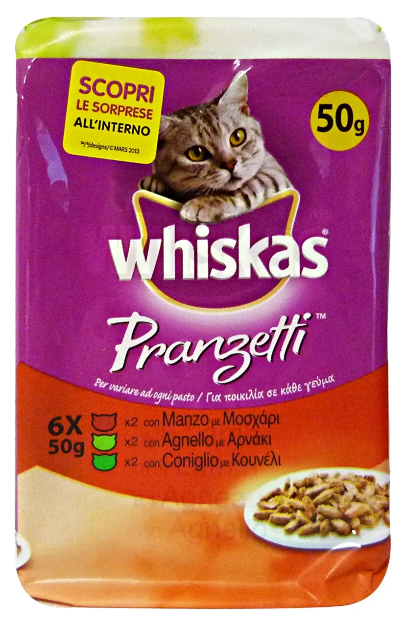 "WHISKAS Pranzetti * 6 buste manzo/agnello/con.ae14h - Cibo per gatti"