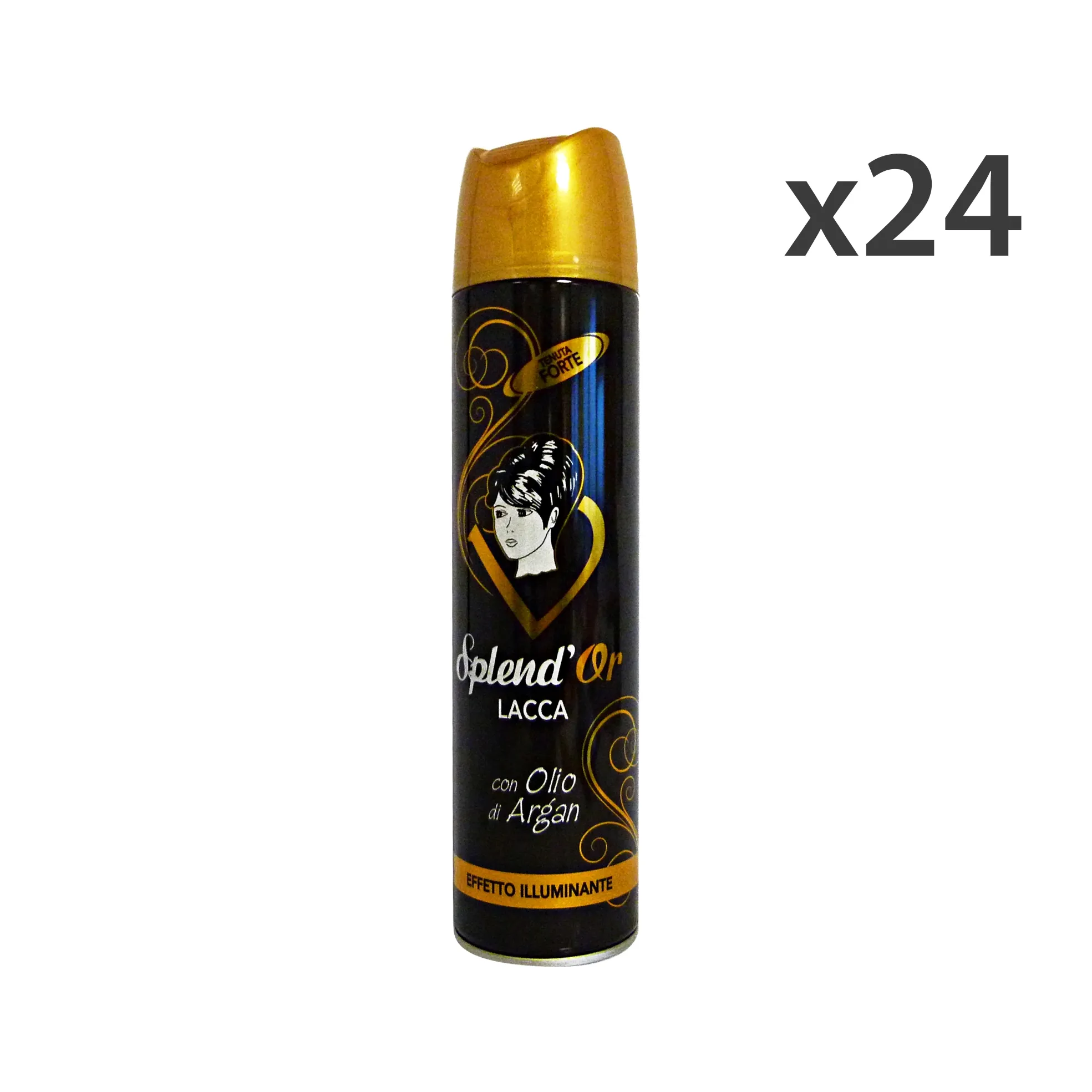 "Set 24 SPLEND'OR Lacca 400 Ml. Argan Illuminante Prodotti per capelli"