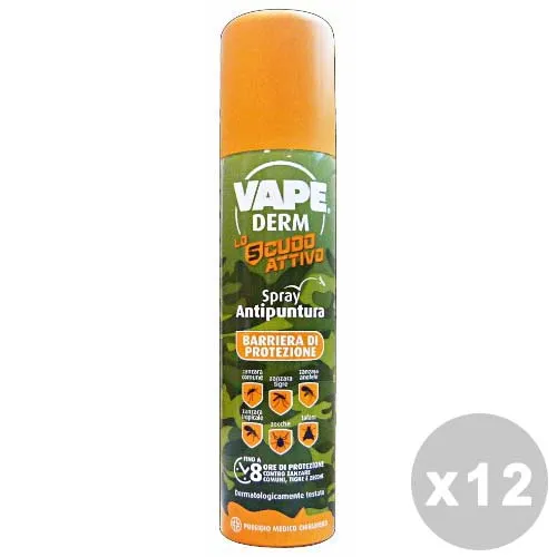 "VAPE Set 12 Spray Secco Invisibile Antipuntura 100 Ml. Articoli Per Insetti"