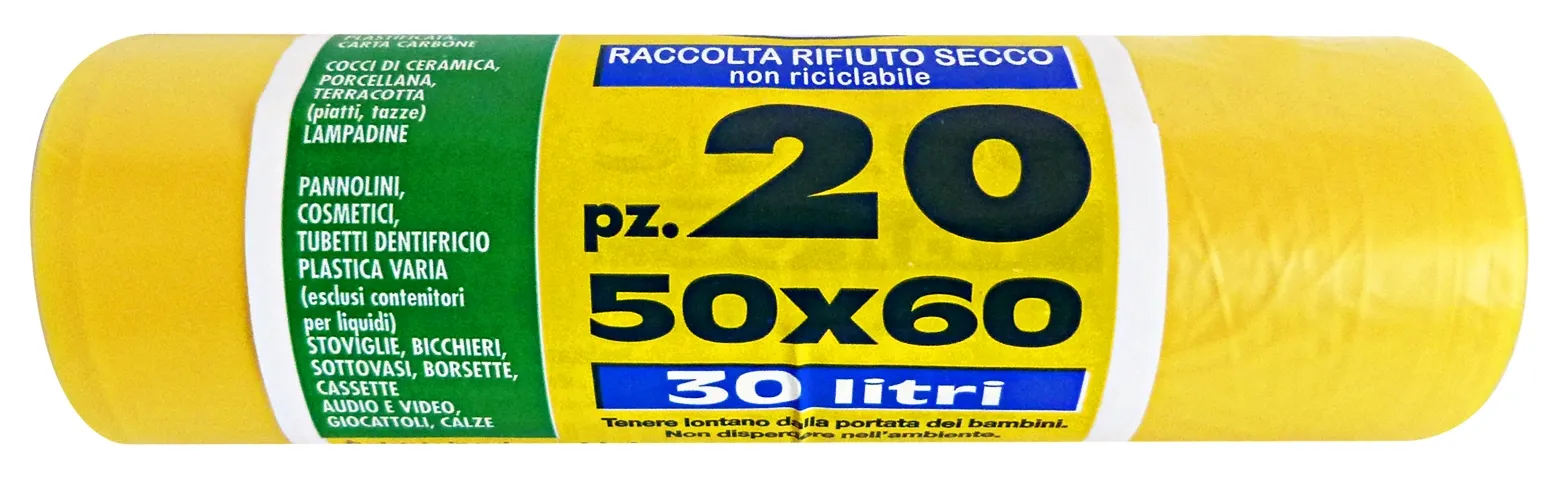 "PETER PAN PLAST Sacchi 50x60 Gialli X 20 Pezzi Riordino"