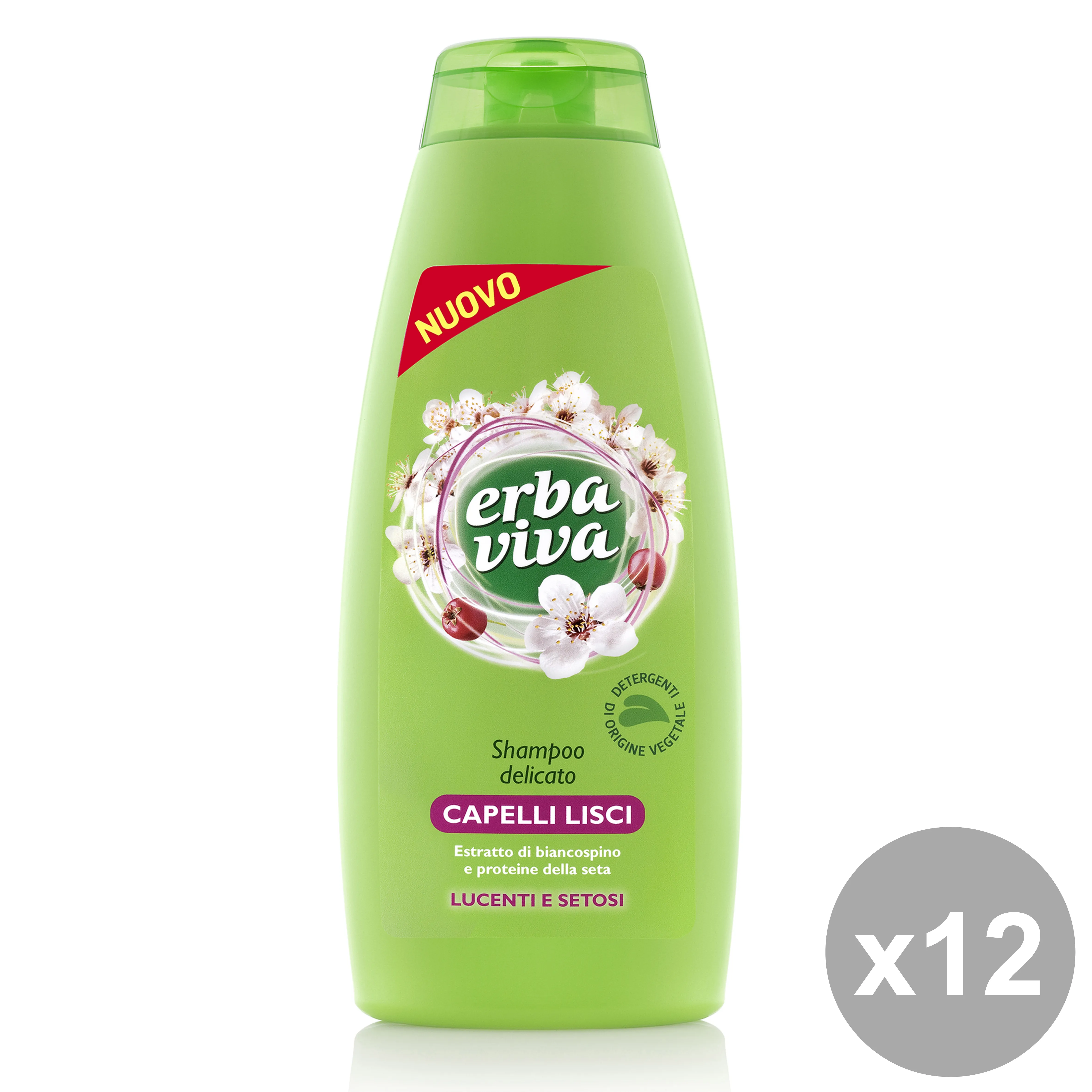 "Set 12 ERBA VIVA Shampoo Capelli Lisci 500 Ml. Prodotti per capelli"