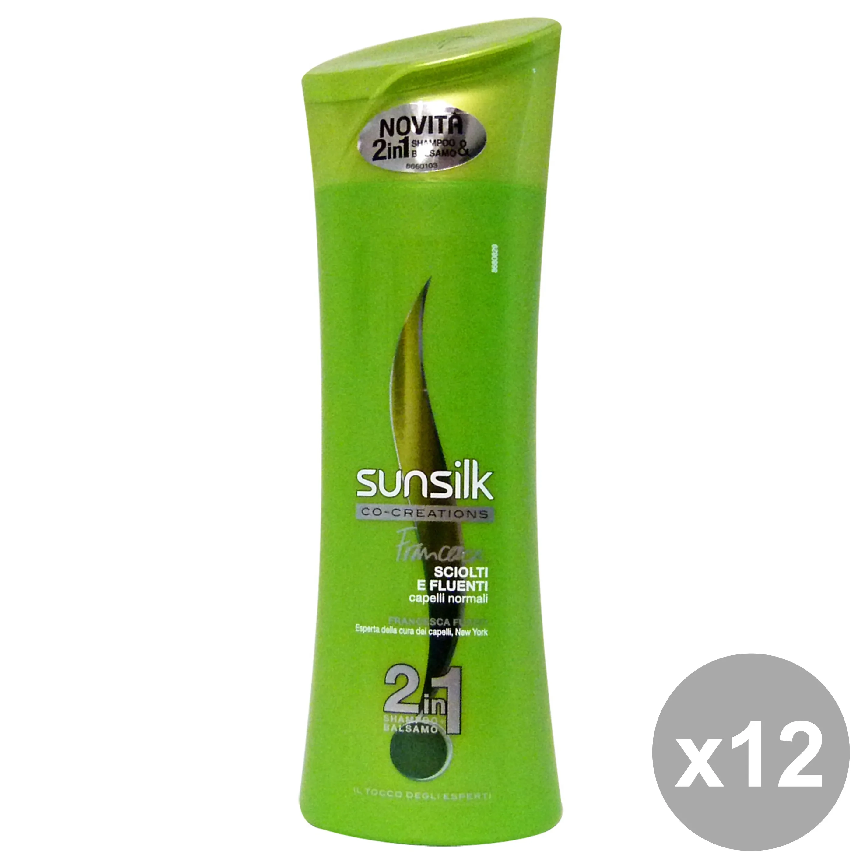 "SUNSILK Set  12 Shampoo 2-1 Sciolti-Fluenti Verde 250 Ml.  Prodotti Per Capelli"