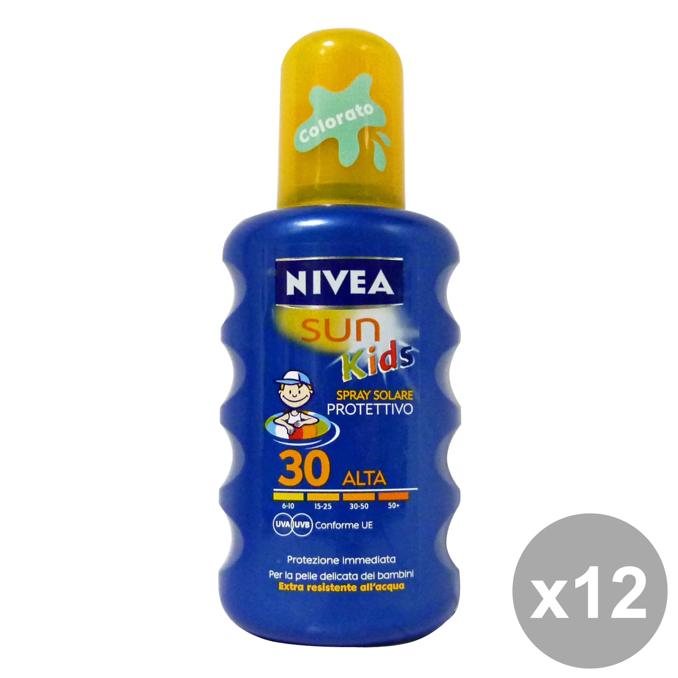 "NIVEA Set 12 Fp30 Bimbi Colorato Spray 200 Ml. Prodotti Solari"