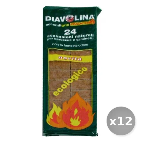 "Set 12 DIAVOLINA Ecologica x 24 Cubi Barbecue & Pic-nic"