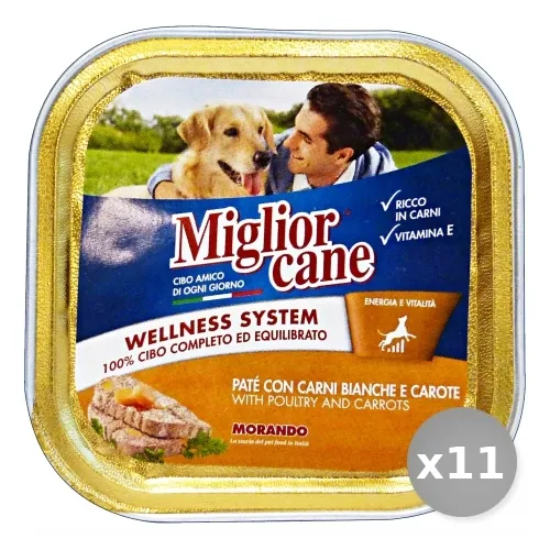 "Set 11 MIGLIOR CANE Vaschetta 150 gr Umido Pat? Carni Bianche/carote"