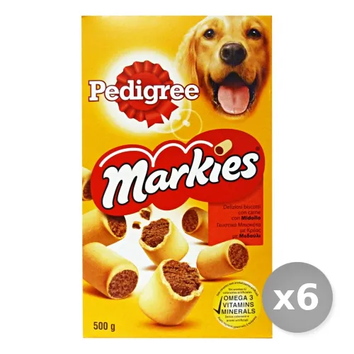 "Set 6 PEDIGREE Biscotti Markies 500 gr Cibo per Cani"