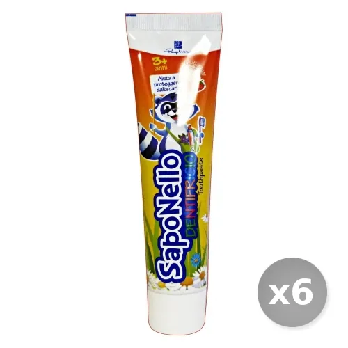 "Set 6 SAPONELLO Dentifricio Bimbi 3 + Frutti Rossi 75 ml Prodotti per il Viso"