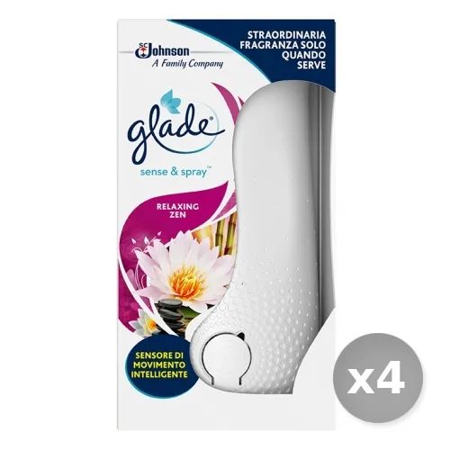 "Set 4 GLADE Sense&spray base relaxing zen deodorante antiodori per la casa"