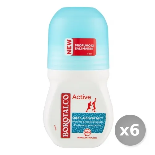 "Set 6 BOROTALCO Deodorante roll-on active sali marini 50 ml prodotto per corpo"