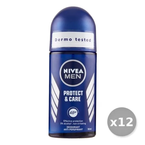 "Set 12 NIVEA Deodorante Roll-On Uomo Protect&Care 50 ml 85948 Igiene E Cura del corpo"