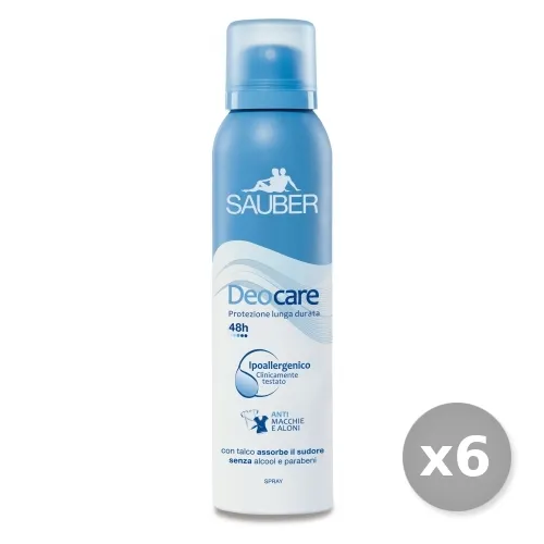 "Set 6 SAUBER Deodorante Spray Deocare 100 ml Cura del corpo"