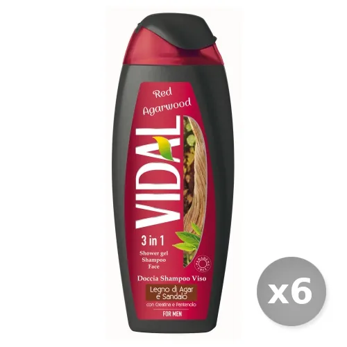 "Set 6 VIDAL Doccia Shampoo Legno Agar-sandalo 250 ml Saponi e Cosmetici"