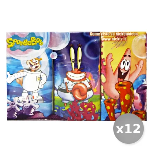 "Set 12 CLEAN Fazzoletti 'spongebob' x 6 Pezzi Cura del Corpo"