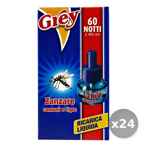 "Set 24 GREY Fornello liquido ricarica 60 notti insetticida repellente"