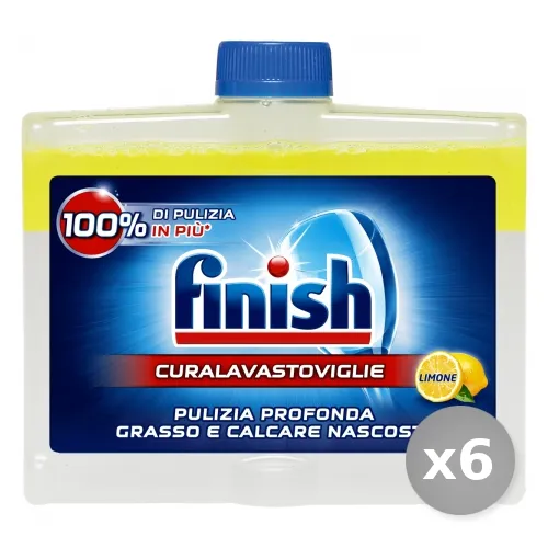 "Set 6 FINISH Curalavastoviglie lemon 250 ml prodotto detergente"
