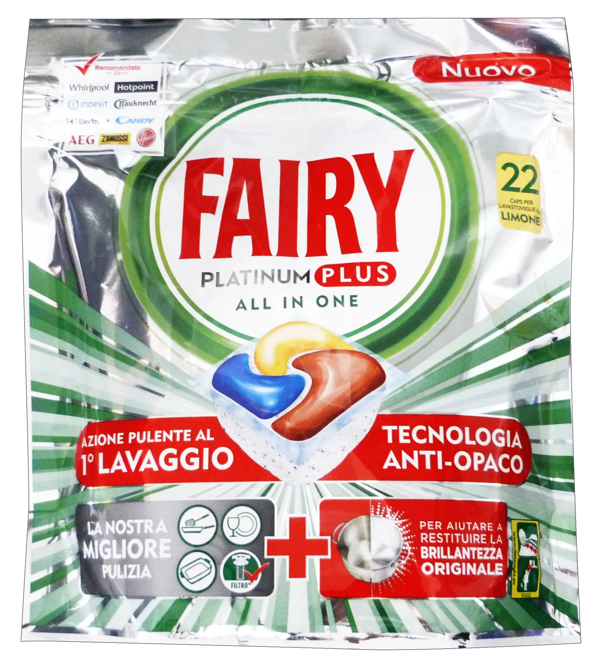 "FAIRY Lavastoviglie 22 platinum plus limone prodotto detergente"