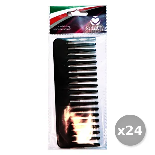 "SETABLU Set 24 SETABLU Pettine Nero Radone Largo - Accessori Per capelli"