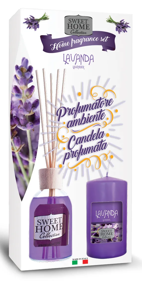 "SWEET HOME Idea Regalo Diffusore Candela Profumata Lavanda"