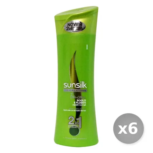 "Set 6 SUNSILK Shampoo 2-1 Sciolti-fluenti Verde 250 ml Prodotti per Capelli"