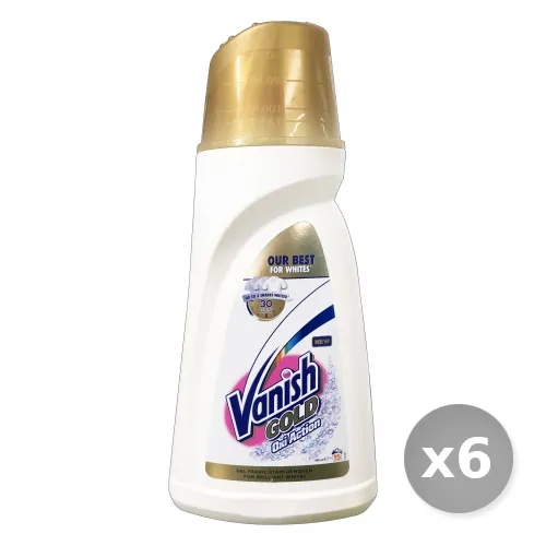 "Set 6 VANISH gel Bianco 900 ml Smacchiatore Detersivo per Abiti e Vestiti"