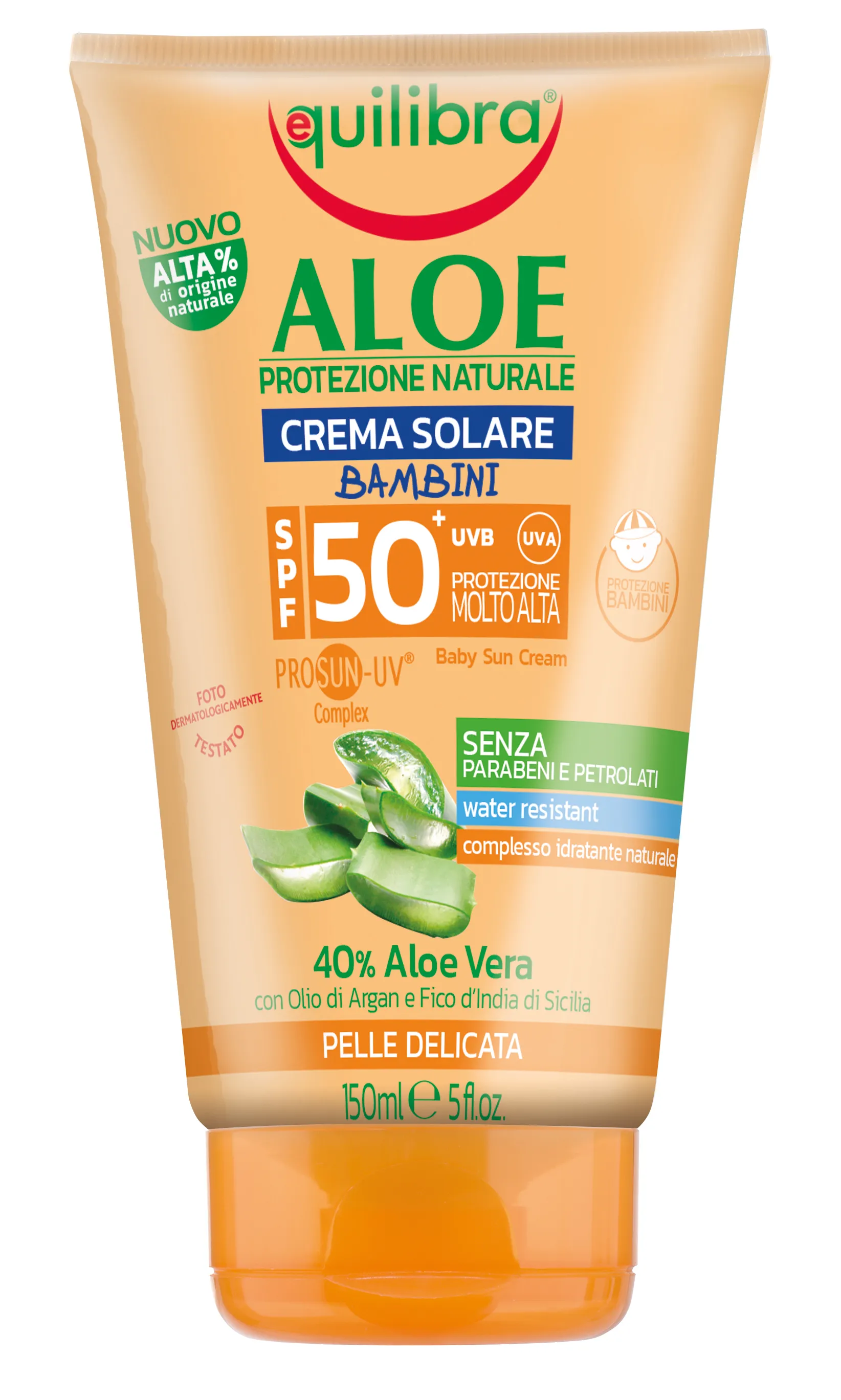 "EQUILIBRA Sun fp50 crema bimbo aloe 150 ml prodotto solare per la pelle"