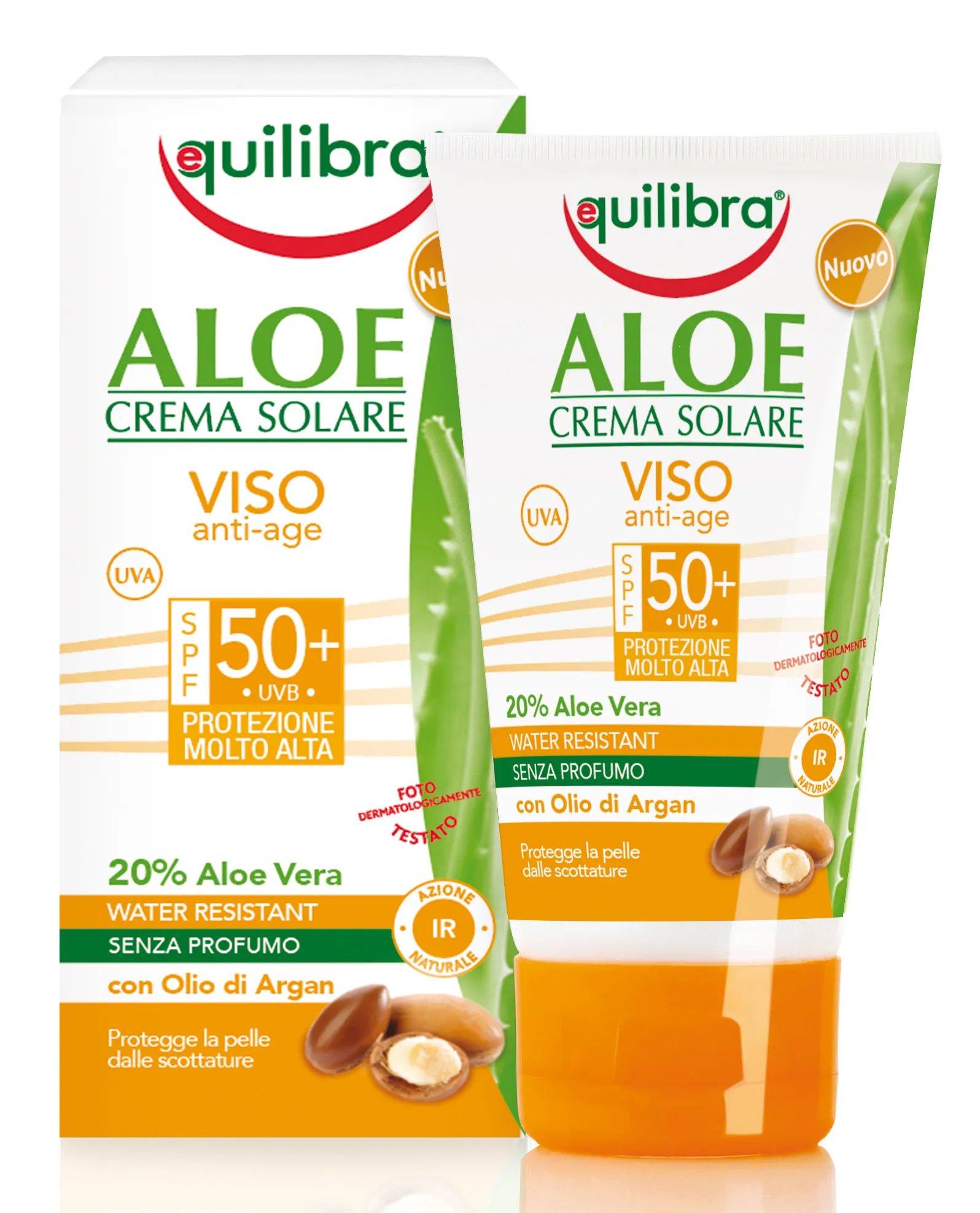 "EQUILIBRA Sun fp50 + crema viso aloe 75 ml prodotto solare per la pelle"