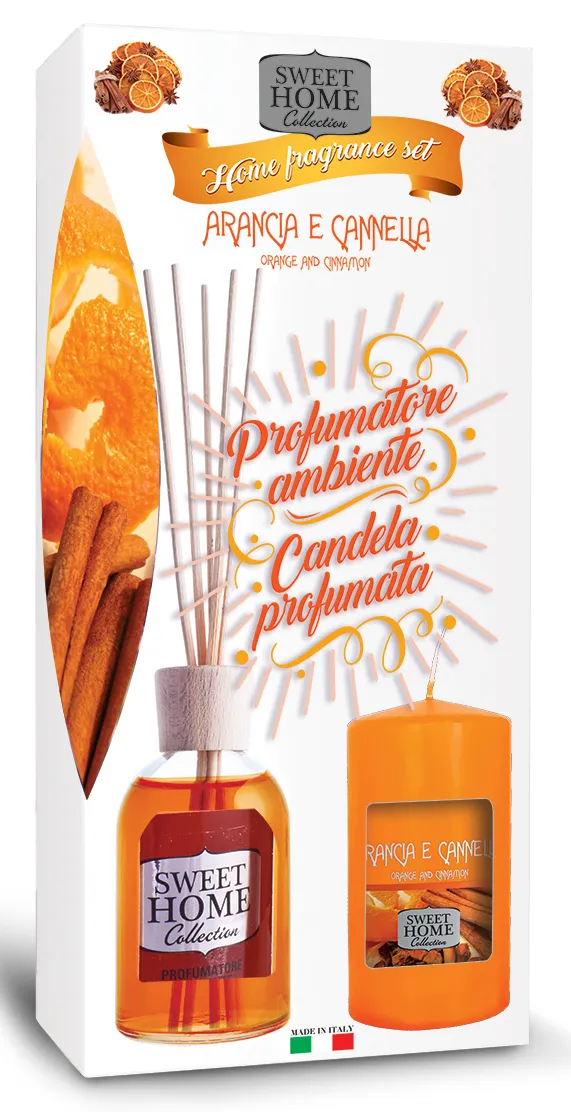 "SWEET HOME Idea Regalo Diffusore Candela Profumata Arancia&cannella"