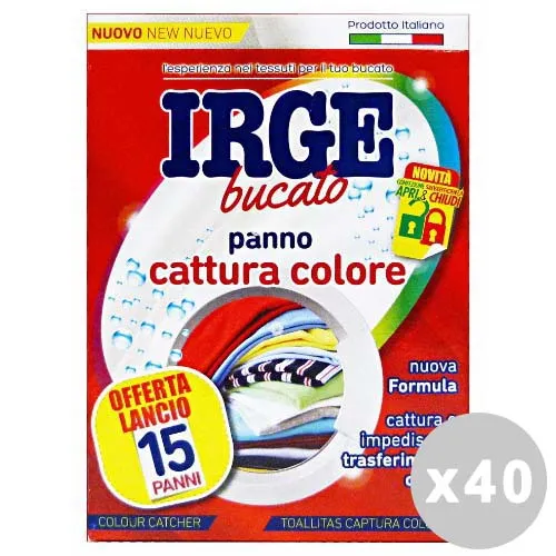 "Set 40 IRGE AcchiappaColore X 15 Fogli Detergenti Casa"