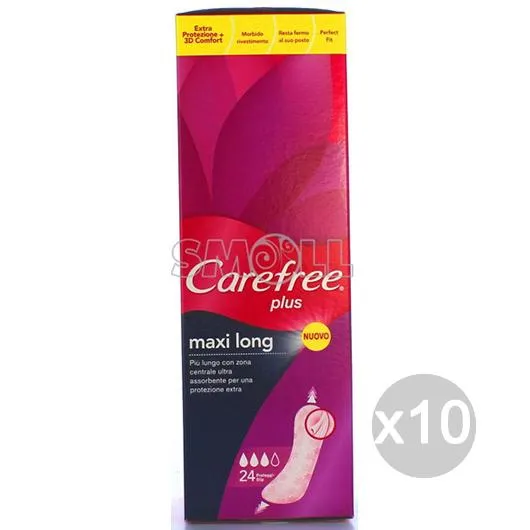 "Set 10 CAREFREE Maxi Long X 24 Salvaslip Assorbente Igiene Intima Femminile"