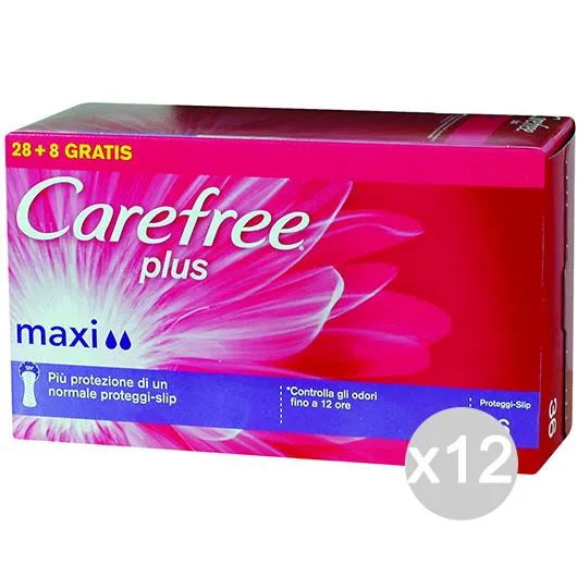 "Set 12 CAREFREE Maxi X 28+8 Salvaslip Assorbente Igiene Intima Femminile"