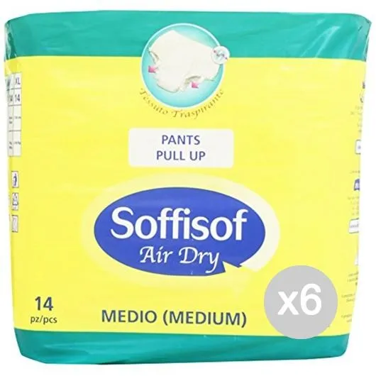 "Set 6 SOFFISOF Pants Air Dry Medium X14847 Adulti Igiene Intima"