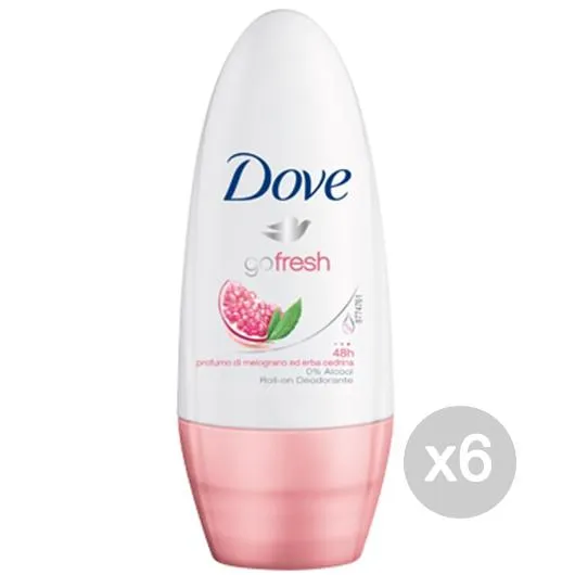 "Set 6 DOVE Deodorante Roll-On 50 Go Fresh Melograno Verben Cura E Igiene Del Corpo"