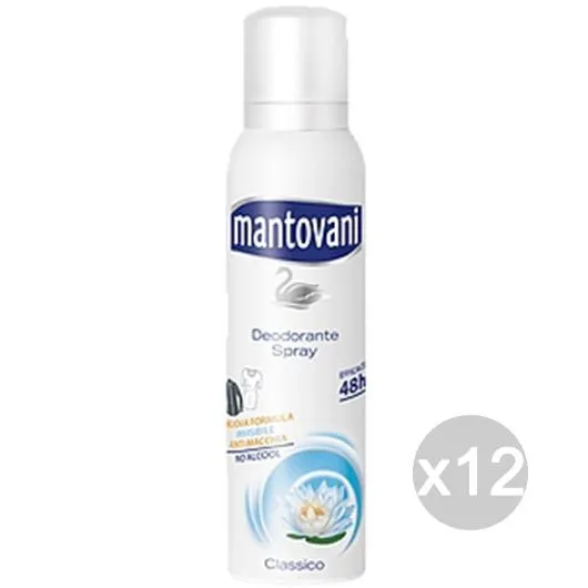 "Set 12 MANTOVANI Deodorante Spray Invis Fres/Natur Classico Cura E Igiene Del Corpo"