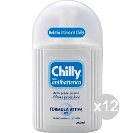 "Set 12 CHILLY Igiene Intima Antibatterico Azzurro Ml 250 Cura E Igiene Del Corpo"