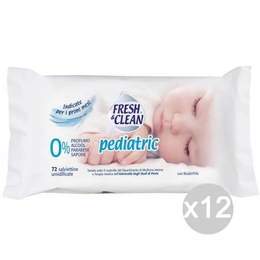 "Set 12 FRESH & CLEAN Fresh Clean Salviette Baby X 72 Pediatric Igiene E Cura Del Bambino"