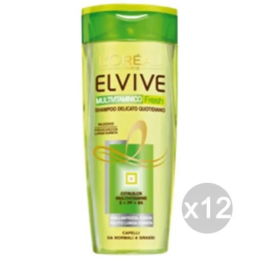 "Set 12 ELVIVE Shampoo Multivitamina Citrus Fresh Norm-Grass Cura Dei Capelli"