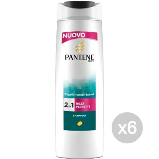 "Set 6 PANTENE Shampoo 2In1 Ricci I Perfetti 250 Ml Cura E Trattamento Dei Capelli"