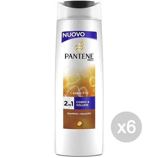 "Set 6 PANTENE Shampoo 2In1 Corpo & Volume 250 Ml Cura E Trattamento Dei Capelli"