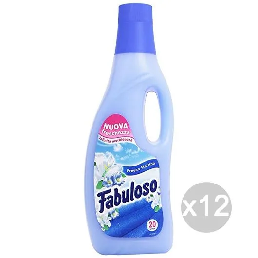 "Set 12 FABULOSO Ammorbidente Lt 1,5 Fresco Mattino Azzurro Detersivo Lavatrice E Bucato"