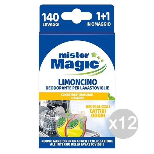 "Set 12 MISTER MAGIC Limoncino 1+1 Deodorante Lavastoviglie Profumazione Della Casa"