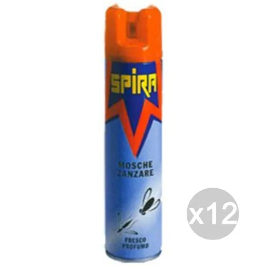 "Set 12 SPIRA Insetticida Spray Mosche Zanzare 400 Repellente"