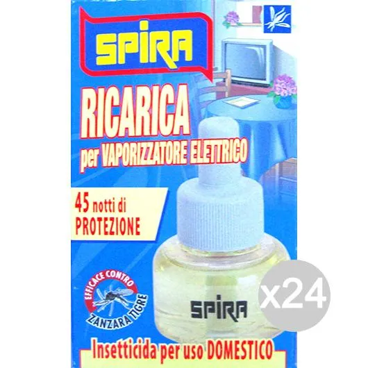 "Set 24 SPIRA Liquido Ricarica 45 Notti Repellente Insetticida"