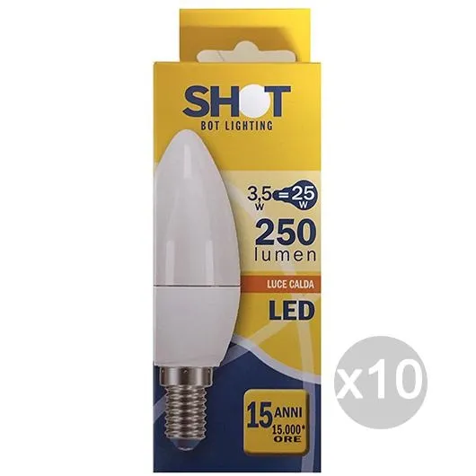 "Set 10 Lampadina Shot Led Oliva 5,4W E 14 Bianca =40W Illuminazione Della Casa"