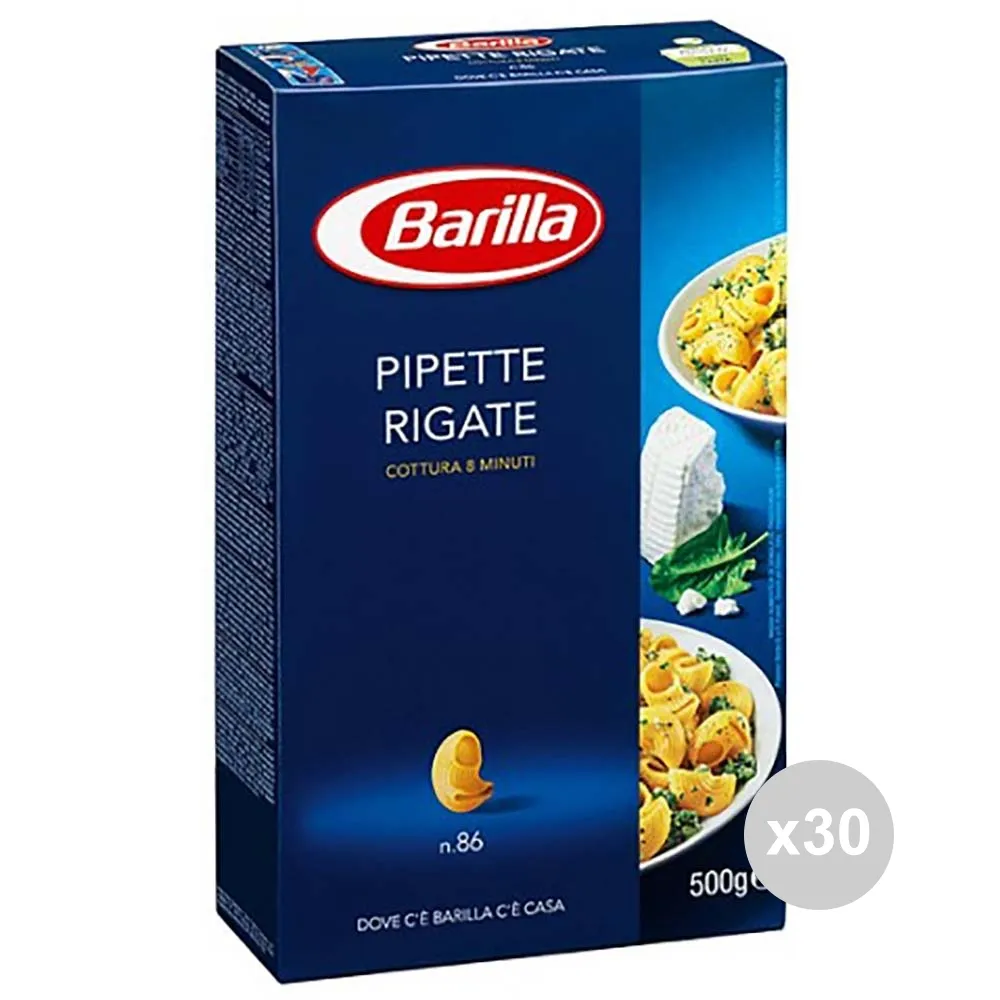 "Set 30 BARILLA Semola 86 pipette rigate gr500 pasta italiana"